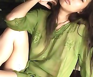 SHIMADA Kazuna in green lingerie