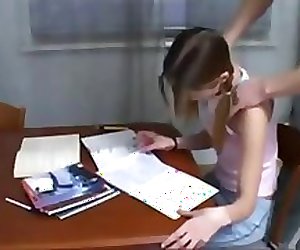 Brother Helps not His Skinny Sister with Homework -daddi