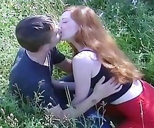 Redhead Russian Teen Babe Outdoor Suck & Fuck w Boy