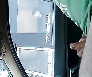 asian lady on bus looks disgusted when she sees my cock